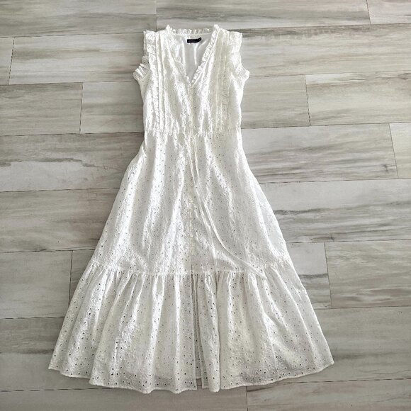 Ralph Lauren Authentic White Long Dress Women Size M - Picture 4 of 10